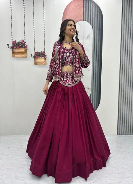 PC 559 Vichitra Silk Lehenga With Blouse Jeket Wholesale Suppliers In Mumbai
